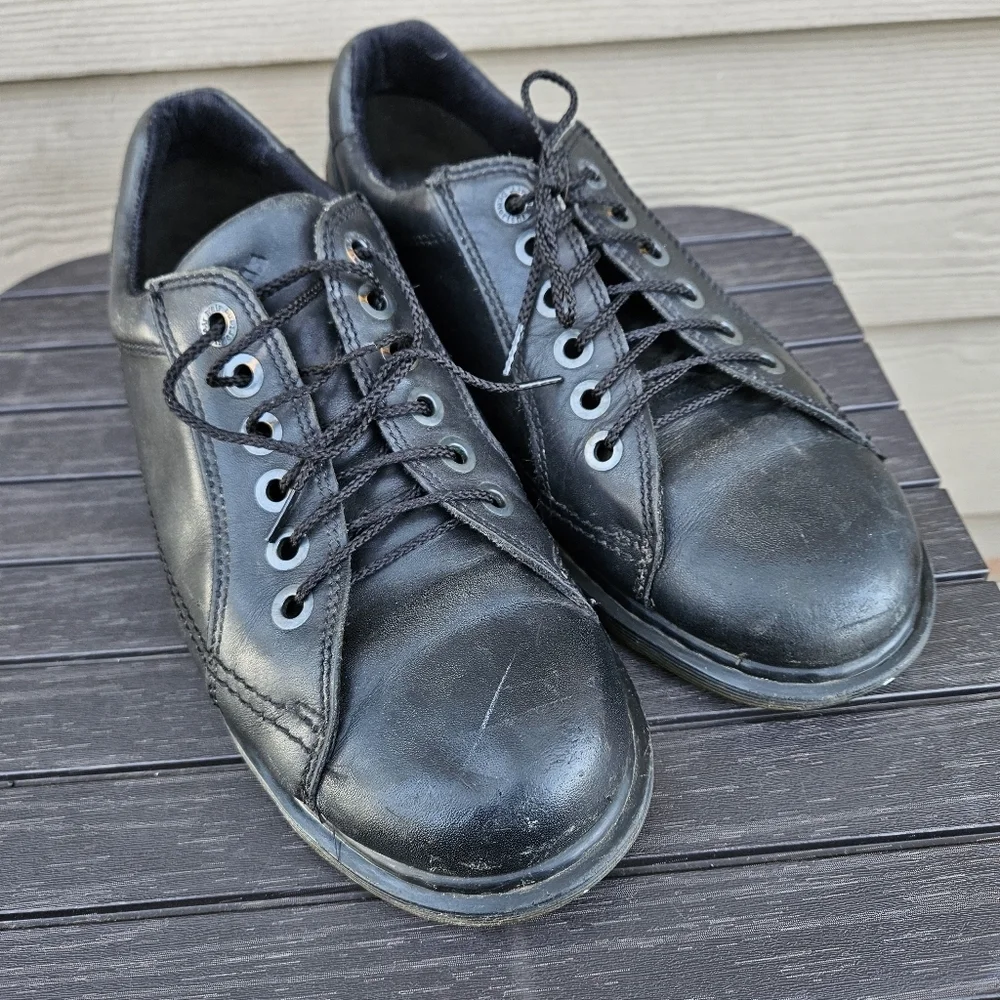 Dr. Martens Made in England Boots Oxford Shoes Black Leather 90s Vintage Mens 9